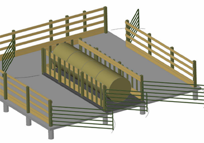 Cattle Winter Feeding Structure with Creep Feeding