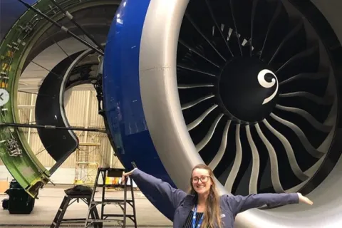 Rebecca Deason interning at United Airlines in San Francisco, CA